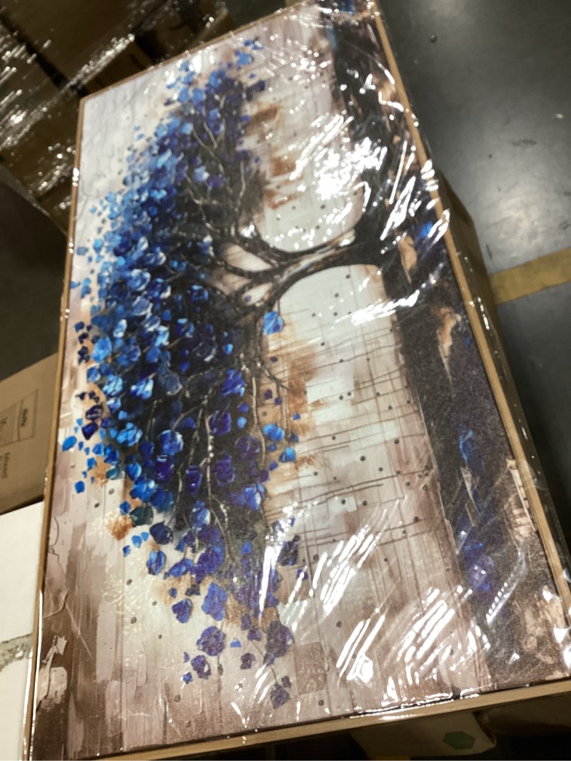Condition photo showing New/Like New for hyidecorart canvas wall art for office abstract wall decor for living room bedroom decor flower landscape wall painting textured pictures artwork vintage style wood framed prints modern hotel mural 48"l x 24"w abstract flower painting wood framed