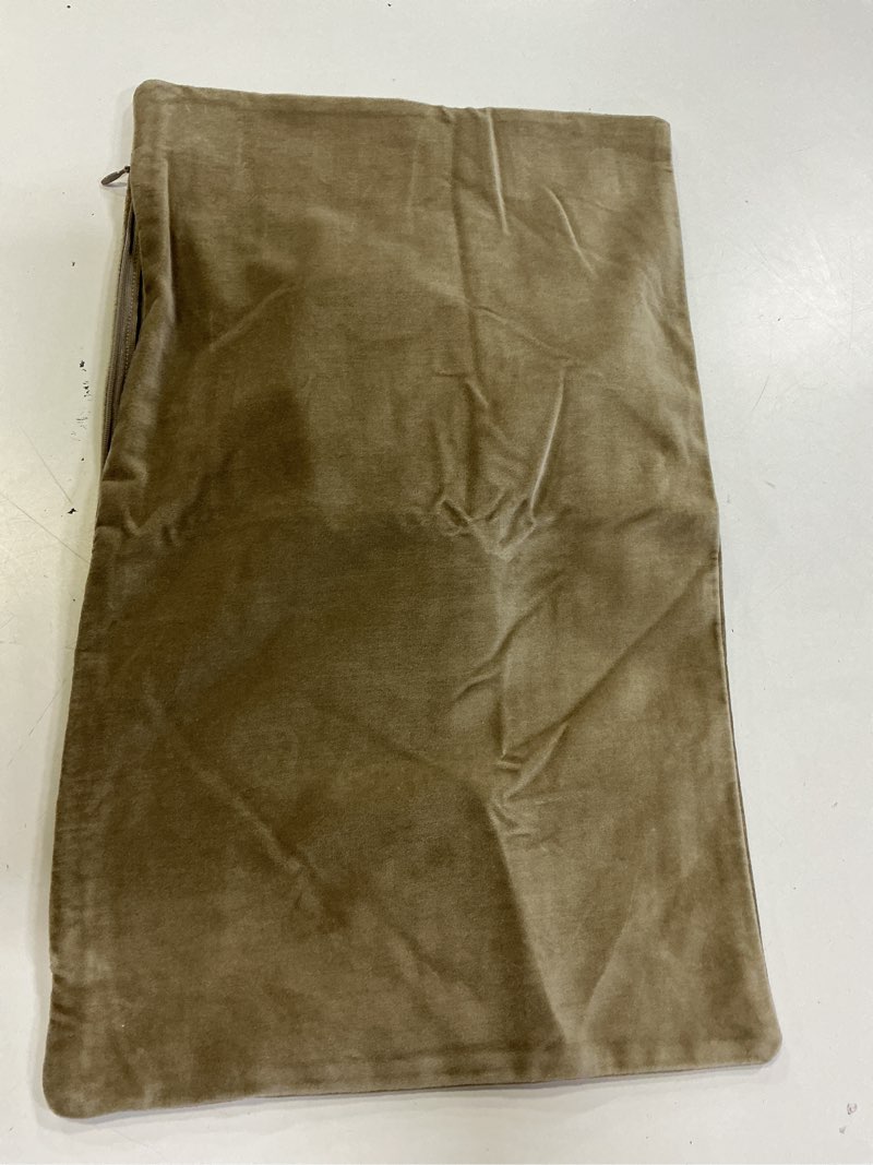 Condition photo showing Good Condition for classic cotton velvet pillow cover color: taupe size: 12x20 individual