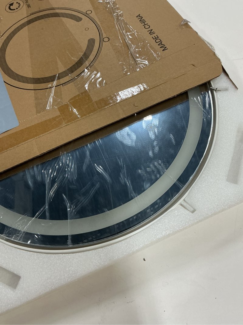 Condition photo showing New/Like New for ROLOVE Makeup Mirror with Lights, 18 Inch Vanity Mirror with Lights, Lighted Makeup Mirror, Smart Touch Control Round Lighted Vanity Mirror, Tabletop ? Desk Mirror, Gifts for Women, Wife, Mom, Girls White 18"L x 18"W