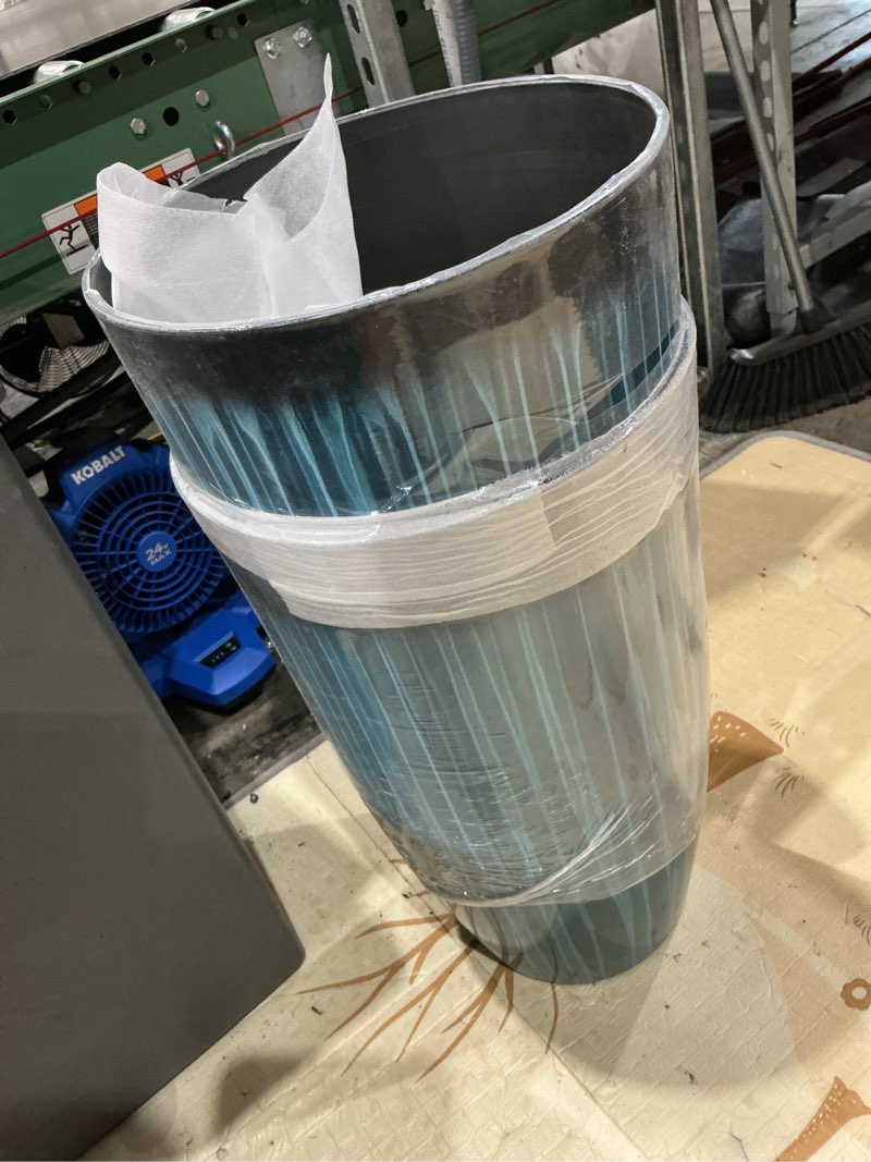 Condition photo showing Good Condition for worth garden - large 20-inch high plastic pots, set of 2 units, gradient blue color, glossy smooth finish, tall pots for indoor and outdoor use, lightweight decorative pots for front porch, patio, terrace
