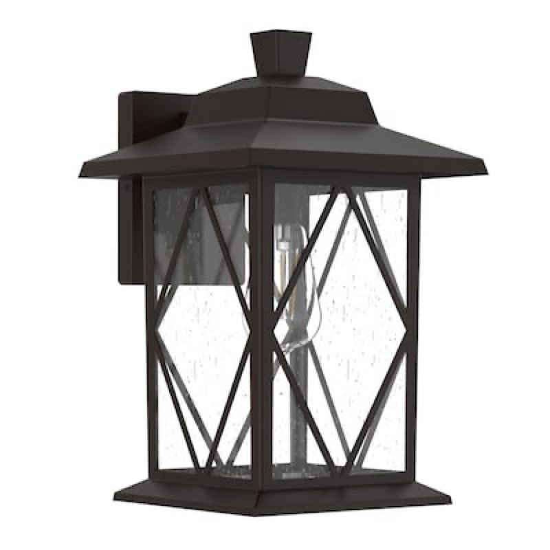 Project Source Larkdale 1 -Light 14.17-in H Matte Bronze Hardwired Outdoor Wall Light
