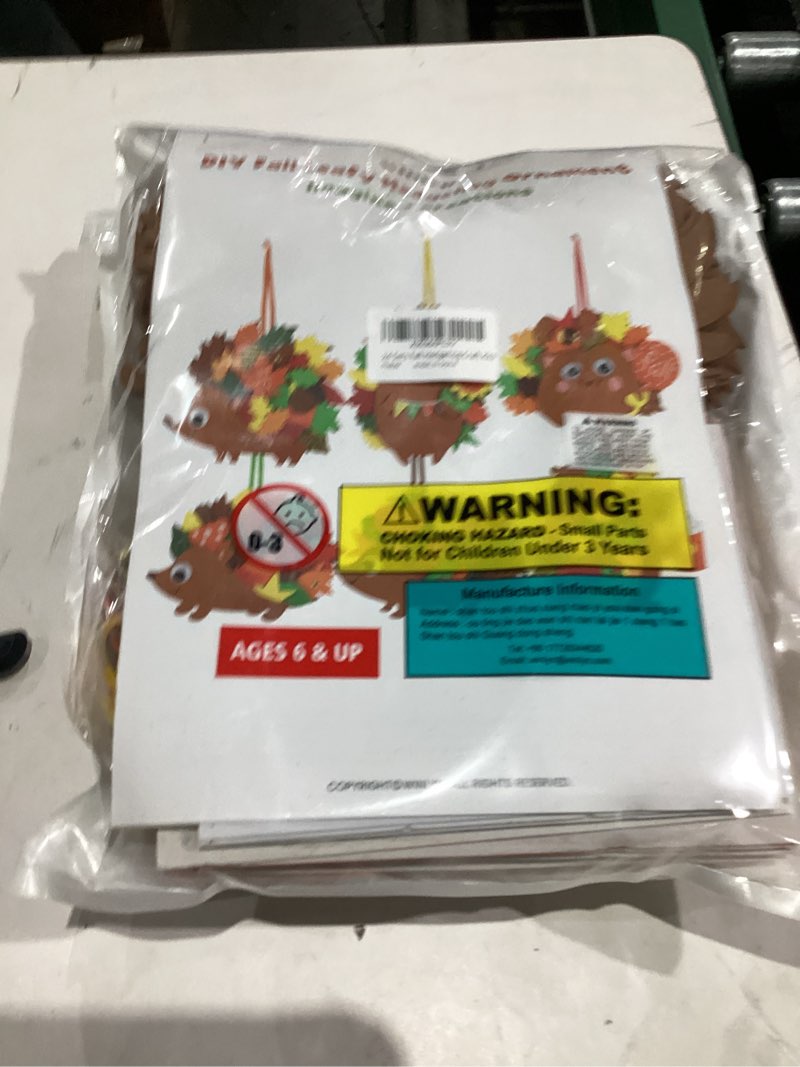 Condition photo showing New/Like New for Winlyn 24 Sets Fall Craft Kits Thanksgiving Crafts DIY Fall Leafy Hedgehog Ornaments Decorations Art Sets Autumn Leaf Foam Stickers Arts and Crafts for Kids Holiday Classroom Activities Party Favors