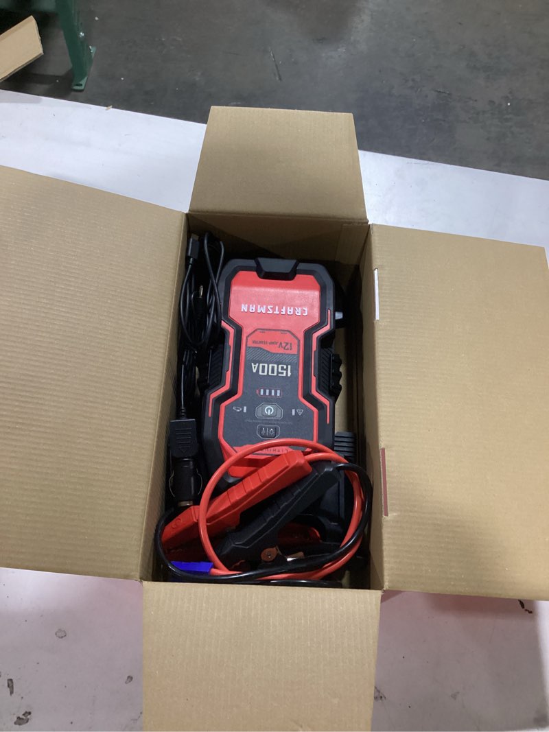 craftsman 1500 -amp 12 -volt portable car battery jump starter with digital display