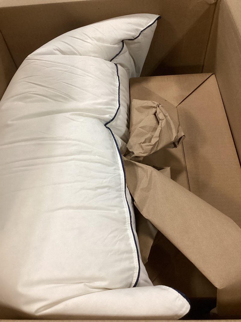 Condition photo showing Good Condition for pacific coast bed pillow, hotel goose feather and down pillow for sleeping, 3-chamber pillow with high thread count 100% cotton shell, queen size queen (pack of 1)