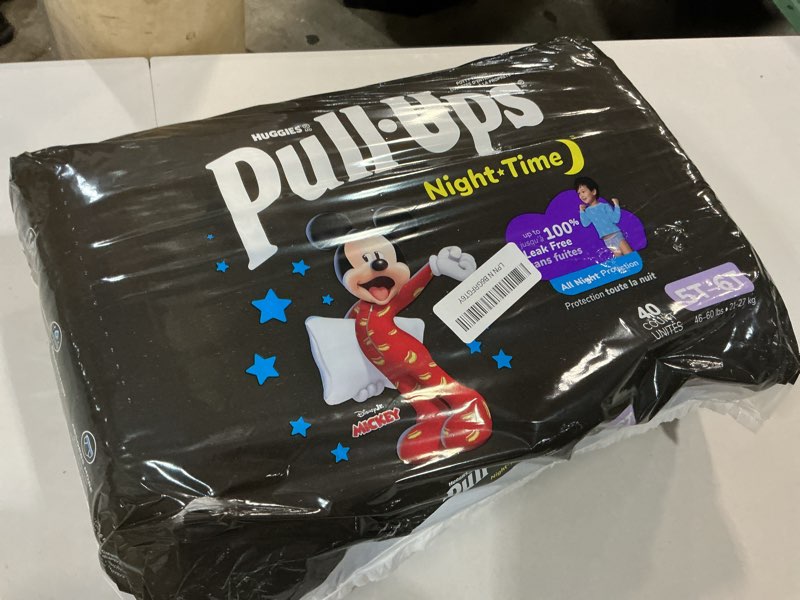 Condition photo showing New/Like New for pull-ups boys' night-time potty training pants, size 5t-6t overnight training underwear (46-60 lbs), 40 ct 5t-6t 80