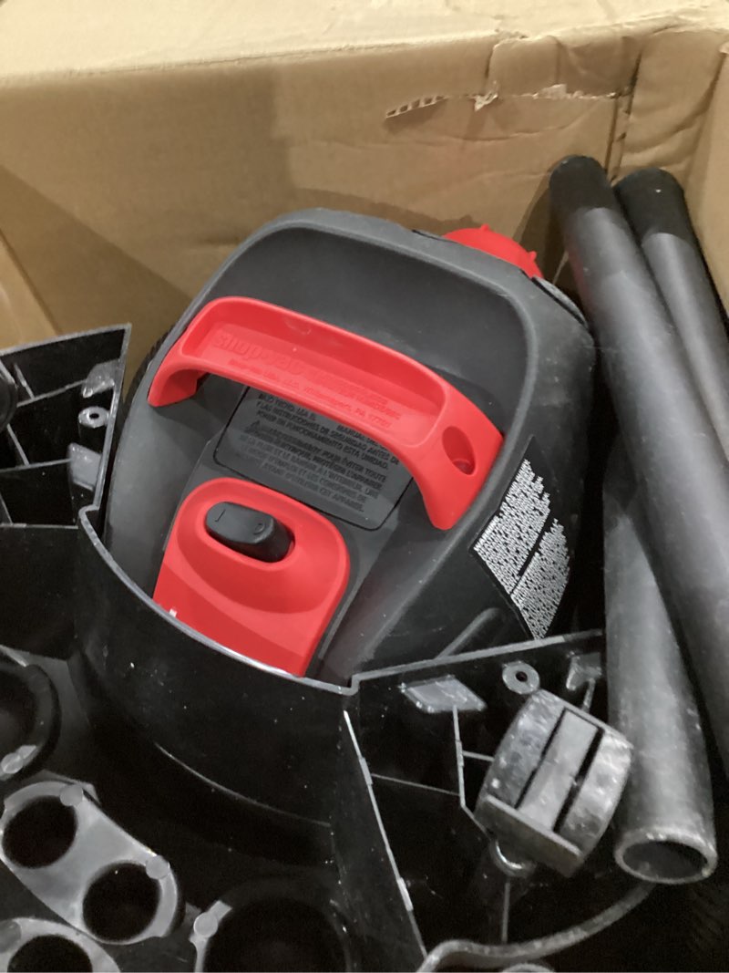 Condition photo showing As Is for Shop-Vac 5922805 Wet/Dry Vacuum, 8 Gallon, 4.5 Peak HP, 1.25 Inch Diameter x 7 Foot Hose, 6 Foot Cord, Ideal for Jobsite, Garage, Workshop & Home