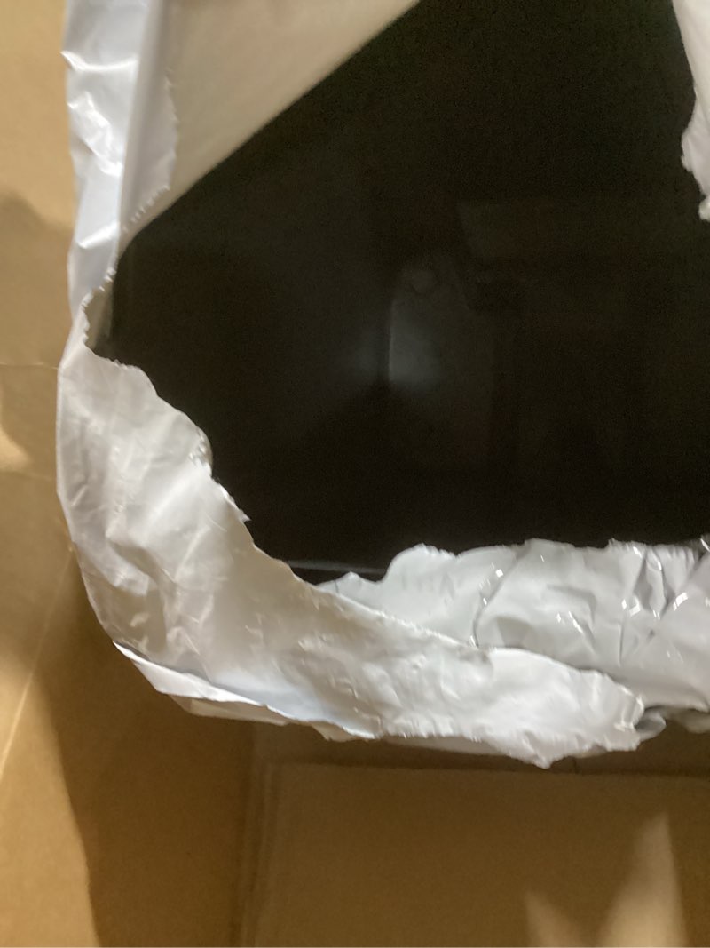 Condition photo showing As Is for Rubbermaid Premier High-Capacity Step-On Trash Can, 19 Gallon, Single or Dual Stream Trash or Recycling, Charcoal, Stainless-Steel Rim, Lid Lock, Quiet Lid, for Home/Kitchen/Garage/Apartment Metal Rim