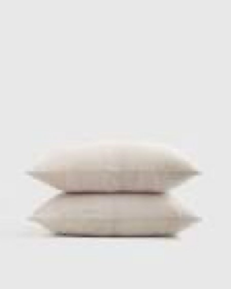 european linen sham set, standard, natural chambray