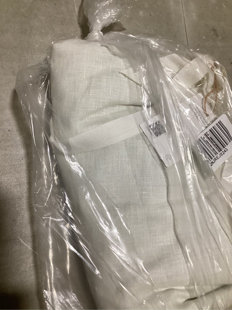 Condition photo showing As Is for european linen true blackout curtain, 48x84, ivory