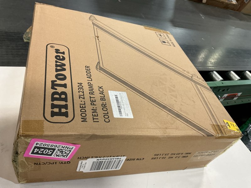Condition photo showing New/Like New for HBTower 63" Long & 17.3" Wide Folding Dog Ramp for Car, SUV & Truck – Portable Pet Ramp with Non-Slip Surface, Extra Wide Steps for Large Dogs Up to 250LBS