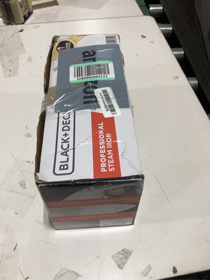 Condition photo showing Good Condition for BLACK+DECKER IR1350S Professional Steam Iron with Stainless Steel Soleplate and Extra-Long Cord, Pur