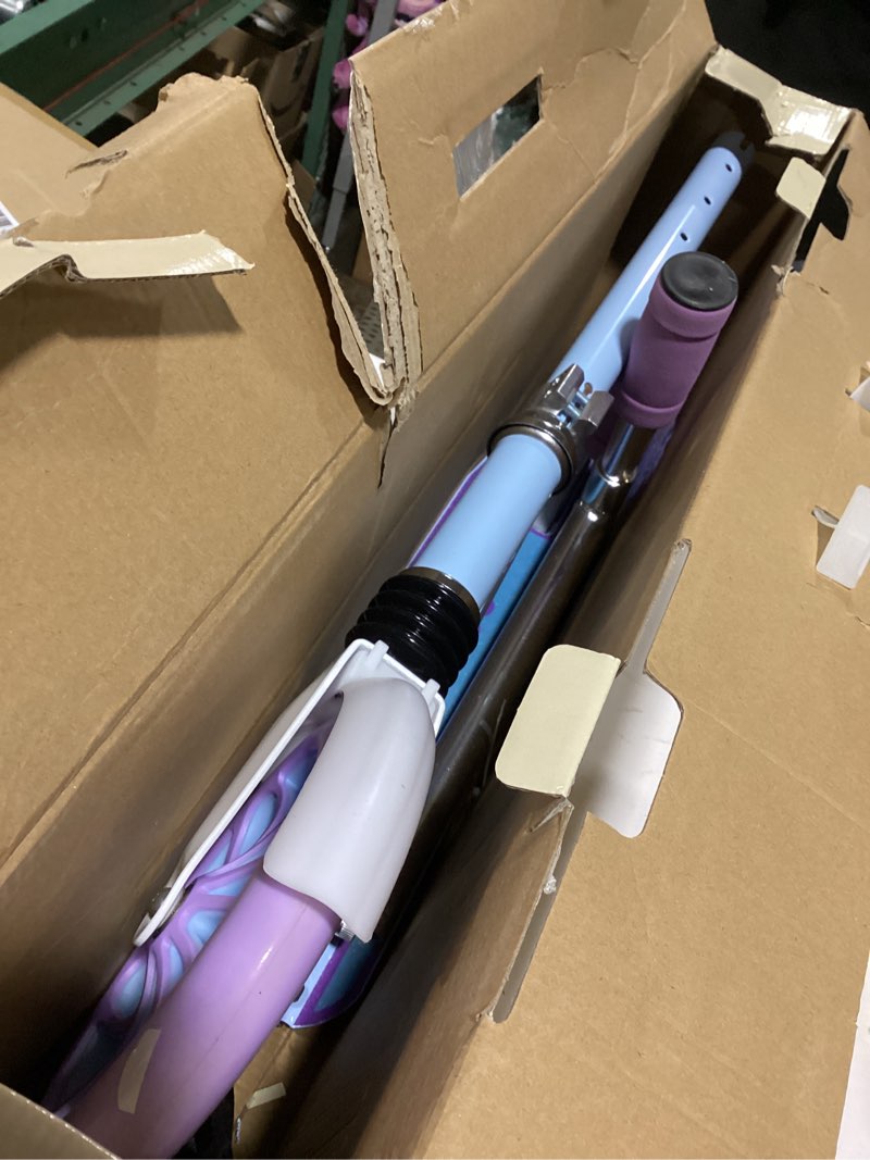 Condition photo showing New/Like New for phoeros kick scooter for kids ages 6-12,teens & adults, youth. lightweight aluminum kick scooter for teens adults boys girls with 8 inch big wheels, foldable, 3 height adjustable, shock absorption. frozen blue