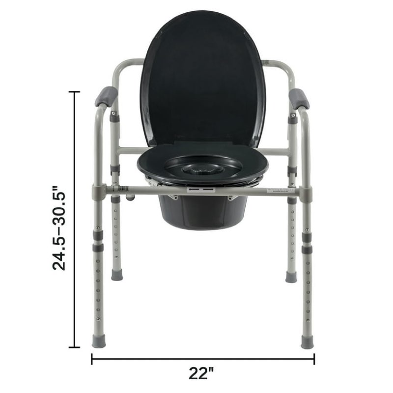 Guardian Folding 3-in-1 Commode G1-200LX1 - Portable Bedside Toilet 