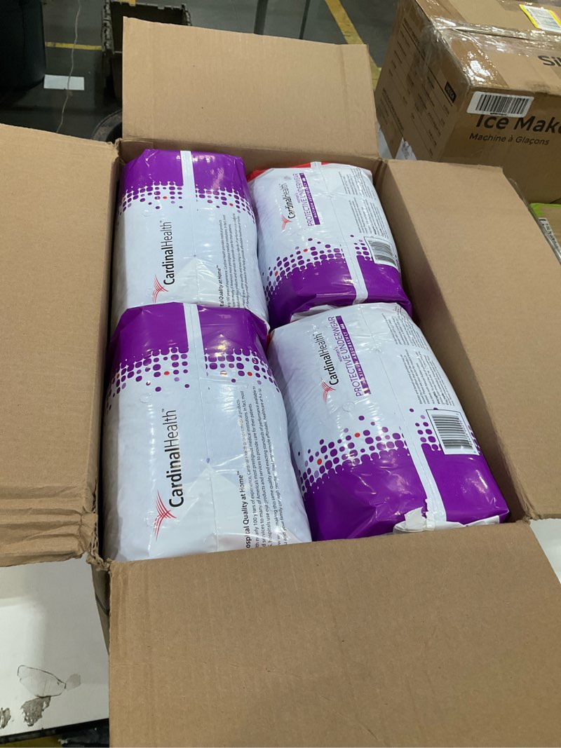 Condition photo showing New/Like New for cardinal health™ quilted adult briefs, wings™ plus, heavy absorbency, size large, unisex adult briefs, disposable incontinence diapers with refastenable tabs – case of 4 bags of 18 briefs (72 total) large case of 72