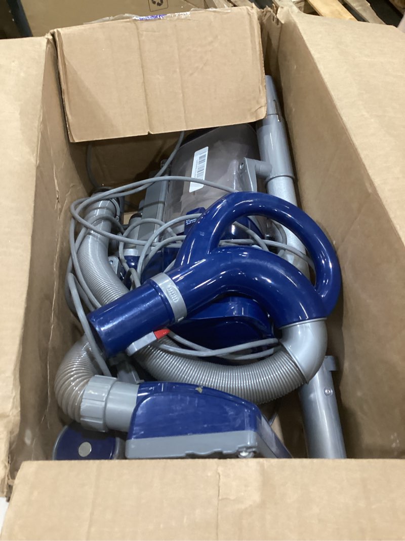 Condition photo showing As Is for shark upright vacuum, navigator lift-away deluxe with large dust cup capacity, hepa filter, swivel steering, upholstery tool & crevice tool, blue, nv360 navigator (navy)