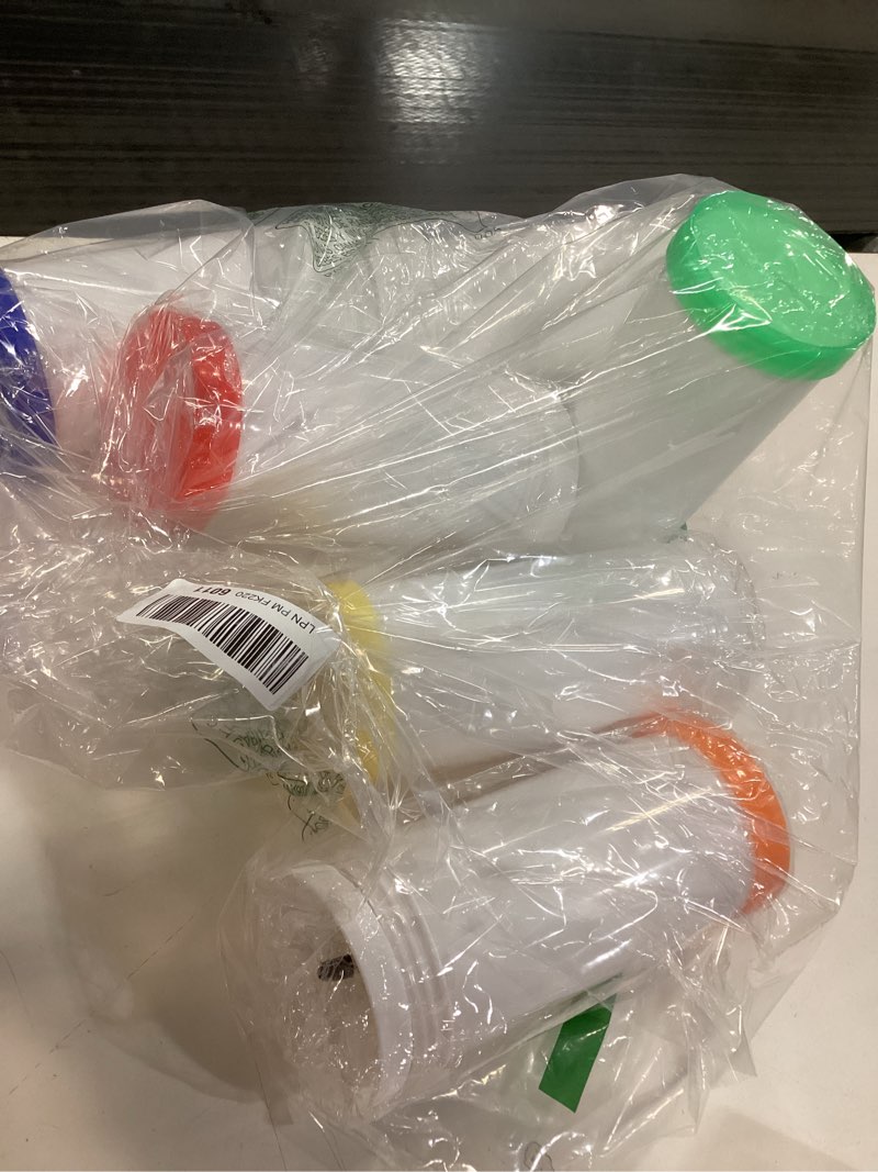 Condition photo showing Good Condition for 6 Pcs Plastic Bar Juice Pour Bottles with Stainless Steel Liquor Bottle Pourers 34 Oz Juice Dispensers Store and Pour Containers for Bar Home Bartending Party