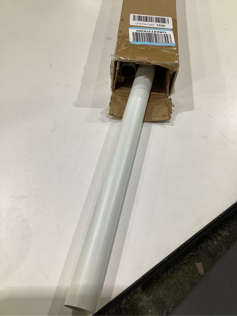 Condition photo showing As Is for White Shower Curtain Rod 51-86 Inch, Adjustable Tension Rod No Drilling for Window or Bathroom Closet, Outdoor Curtain Rod for Patio, Easy to Install, Never Rust, Rod Diameter 1.26 Inches-White White 51''-86''