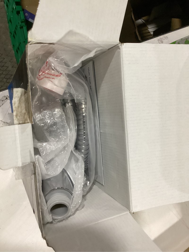 Condition photo showing New/Like New for 6-setting shower head with handheld, jdo high pressure hand held shower head, 4.7 inch chrome detachable showerhead set with 59 inch stainless steel hose and adjustable showerhead holder 6 modes chrome