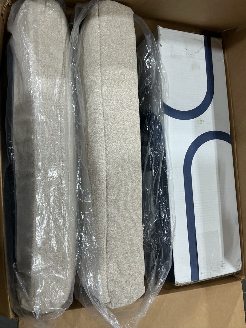 Condition photo showing Good Condition for nestl upholstered king headboard - easy assemble channel stitched headboard king size bed - wall mounted headboards with 3d soundproof wall panels peel & stick floating headboards, beige beige king