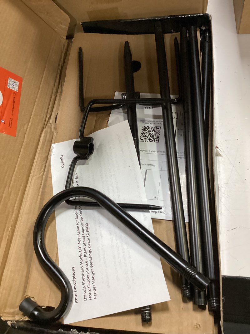 Condition photo showing Good Condition for ottsuls shepherd-hooks 60" adjustable for bird-feeder lantern plant-hook garden-stake - plant stand hanger for outdoor flower basket, bird feeder hanger weddings decor (2 pack) 60 inch a-2 pack