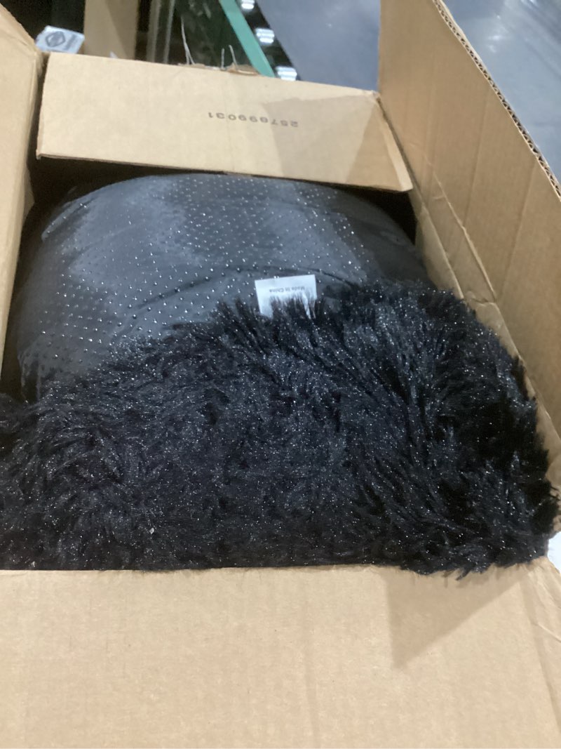 Condition photo showing Good Condition for PetJett Calming Dog Bed for Small Dogs – 23" Donut Dog Beds, Anti-Slip & Washable Fluffy Plush Faux Fur Pet Bed, Anti-Anxiety Premium Comfort Round Puppy Bed, Fits Dogs up to 25 lbs – Black Black Small - 23”L x 23”W x 8”Th