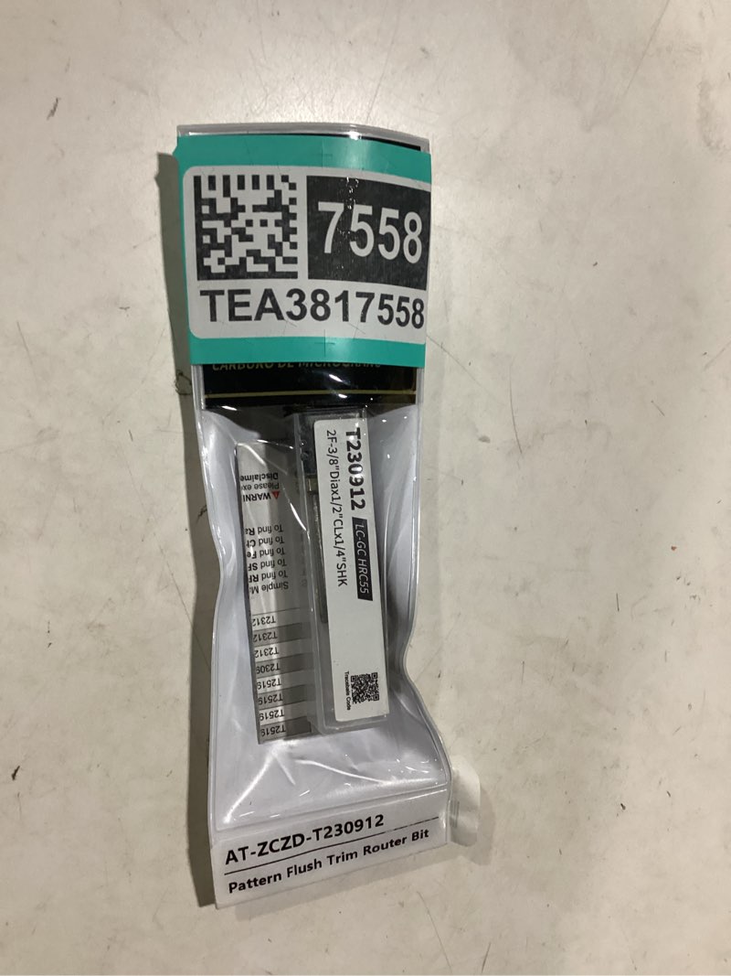 Condition photo showing New/Like New for Top Bearing Flush Trim Router Bits 1/4" Shank, 3/8" Cut Diameter, 1/2" Cut Length, Useful for Template/Pattern Routing of Parts, Joints, Internal Cuts 1/4" Shank 3/8" Diameter 3/8" Dia. - 1/2" CL. - 1/4" Shank