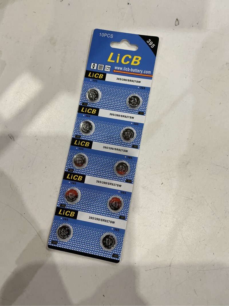 Condition photo showing Good Condition for licb 10 pack 395 sr927sw 399 watch battery,long-lasting & leak-proof,high capacity silver oxide 1.55v button cell batteries for watch