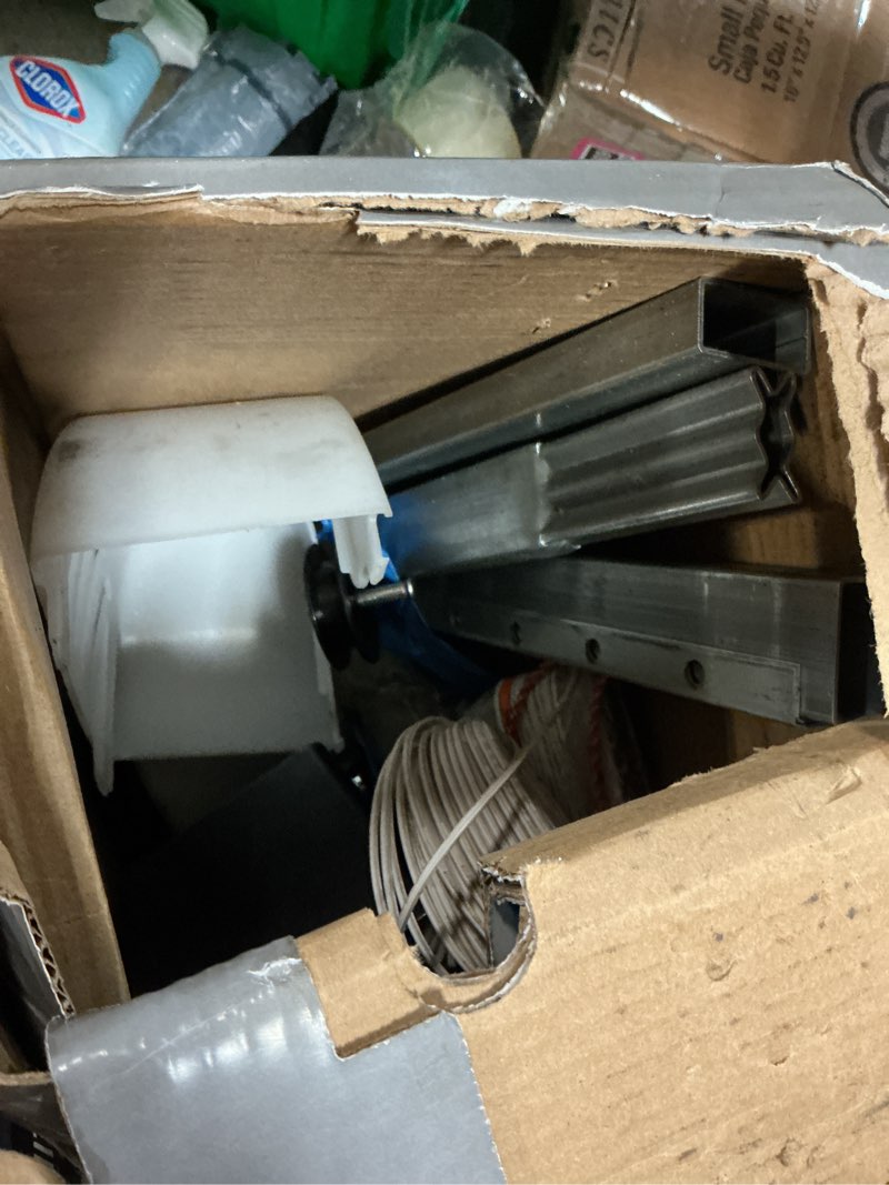 Condition photo showing As Is for genie chain drive 750 3/4 hpc garage door opener w/battery backup - heavy duty - operate your garage door when the primary power is out - wireless keypad included, model 7035-tkv,black two remotes & keypad