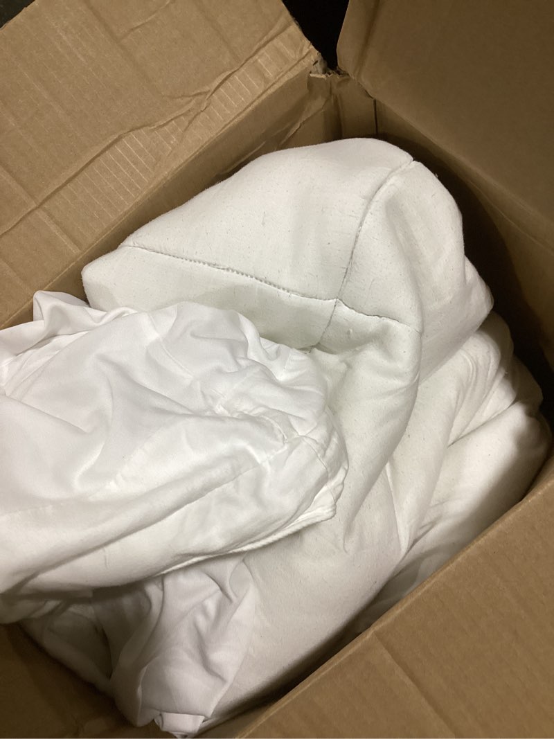 Condition photo showing Good Condition for weigelia queen comforter set white comforter boho solid color bedding for all season soft lightweight microfiber