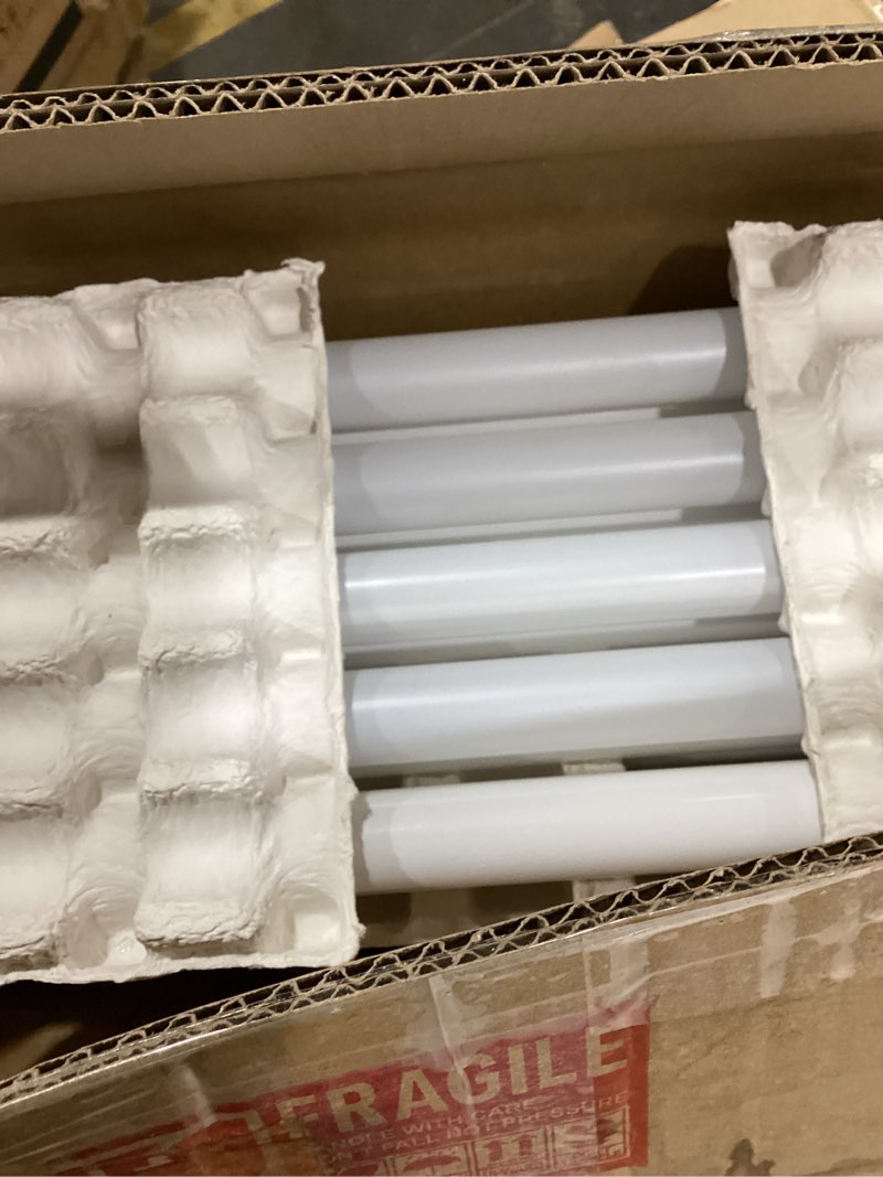 Condition photo showing New/Like New for 25 Pack T8 Fluorescent Bulbs 4 Foot, F32T8/865 Fluorescent Light Bulb 48 Inch 32 Watt 6500K Daylight 2500 Lumens G13 Base 25Pcs T8 32W DL