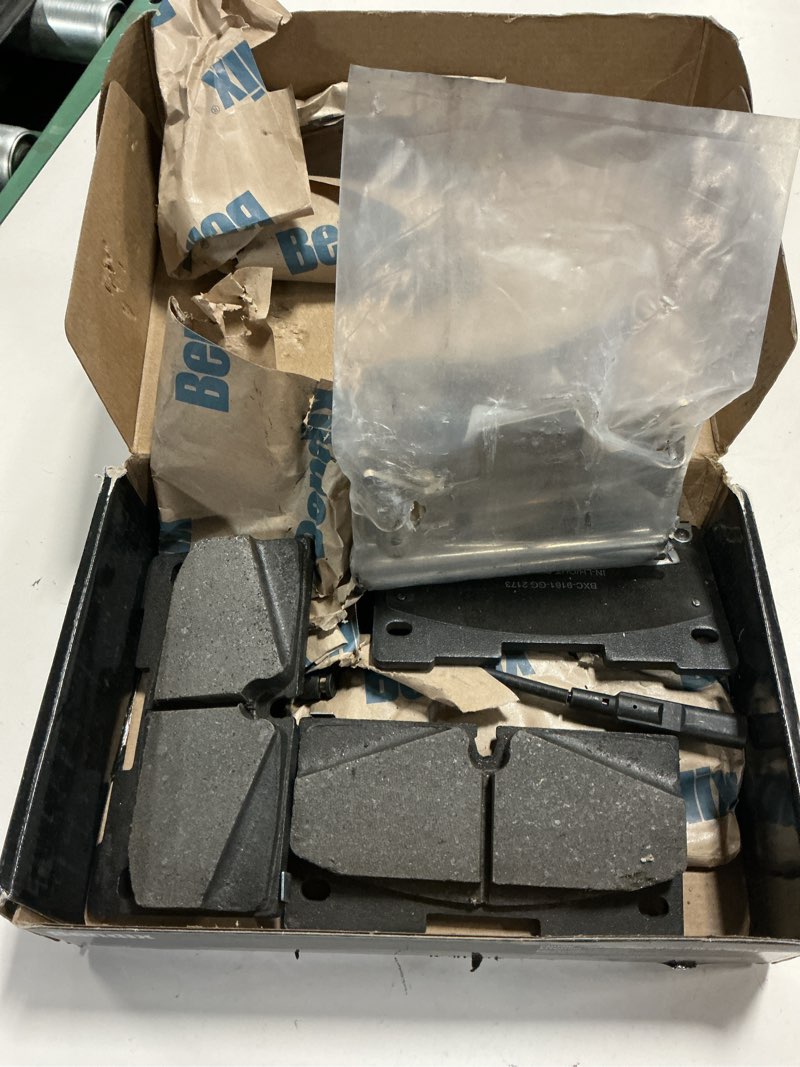 Condition photo showing As Is for bendix premium sbc2173 ceramic front brake pads for select models cadillac escalade,esv,chevrolet cheyenne,silverado 1500,ltd,suburban,tahoe,gmc sierra,sierra 1500,sierra 1500 limited,yukon,xl