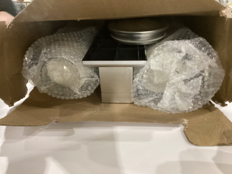 Condition photo showing Good Condition for huwena 4 sets cereal containers storage,3l each set wall mounted cereal dispenser dry food dispenser grain storage dispenser for candy oatmeal coffee bean nuts food container (silver) 4 silver