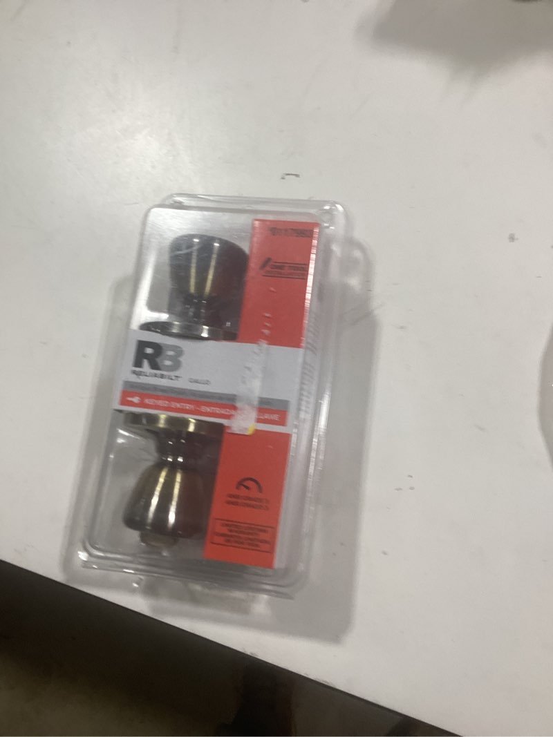 RELIABILT Gallo Antique Brass Exterior Keyed Entry Door Knob