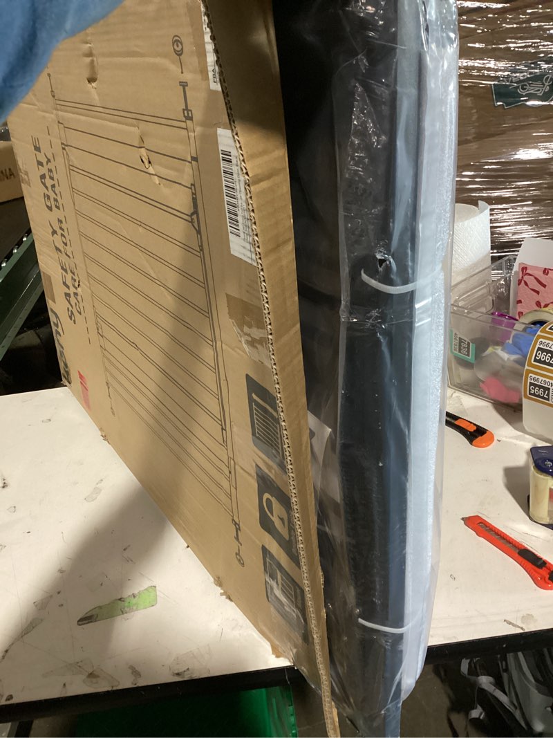 Condition photo showing Good Condition for keny 36" extra tall baby gate for stairs, 29.7-51.5" adjustable width auto close dog gate for doorways hallways, easy walk thru pet gate with 21.1" large opening door, black black 29.7-51.5"wide,36"tall