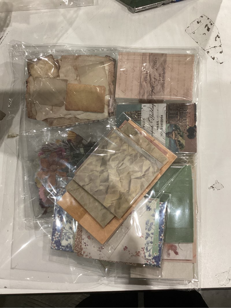 Condition photo showing Good Condition for 168Pcs Scrapbook Supplies Kit Textured Paper, Rice Paper For Scrapbooking Paper,Junk Journal Supplies,Decorative Decoupage Card Making Supplies,And DIY Mixed Media Collage Card,Vintage Wall Decor Sheets