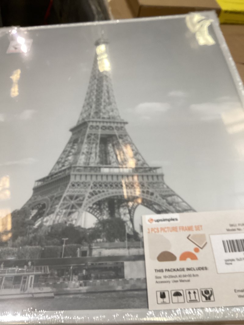 Condition photo showing Good Condition for upsimples 16x20 picture frame white 3 pack, scratch-proof poster frames 16 x 20 for photo gallery - slide-in strips, horizontal or vertical wall mounting white 16x20