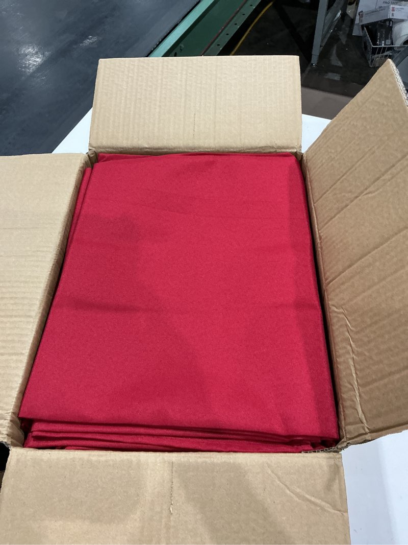 Condition photo showing Good Condition for 10-pack red tablecloths for rectangle tables, 60 x 120 inches, stain-resistant polyester fabric for 6 foot tables - washable table covers for weddings, banquets, birthday parties, events red 60x120 in, 10 pack
