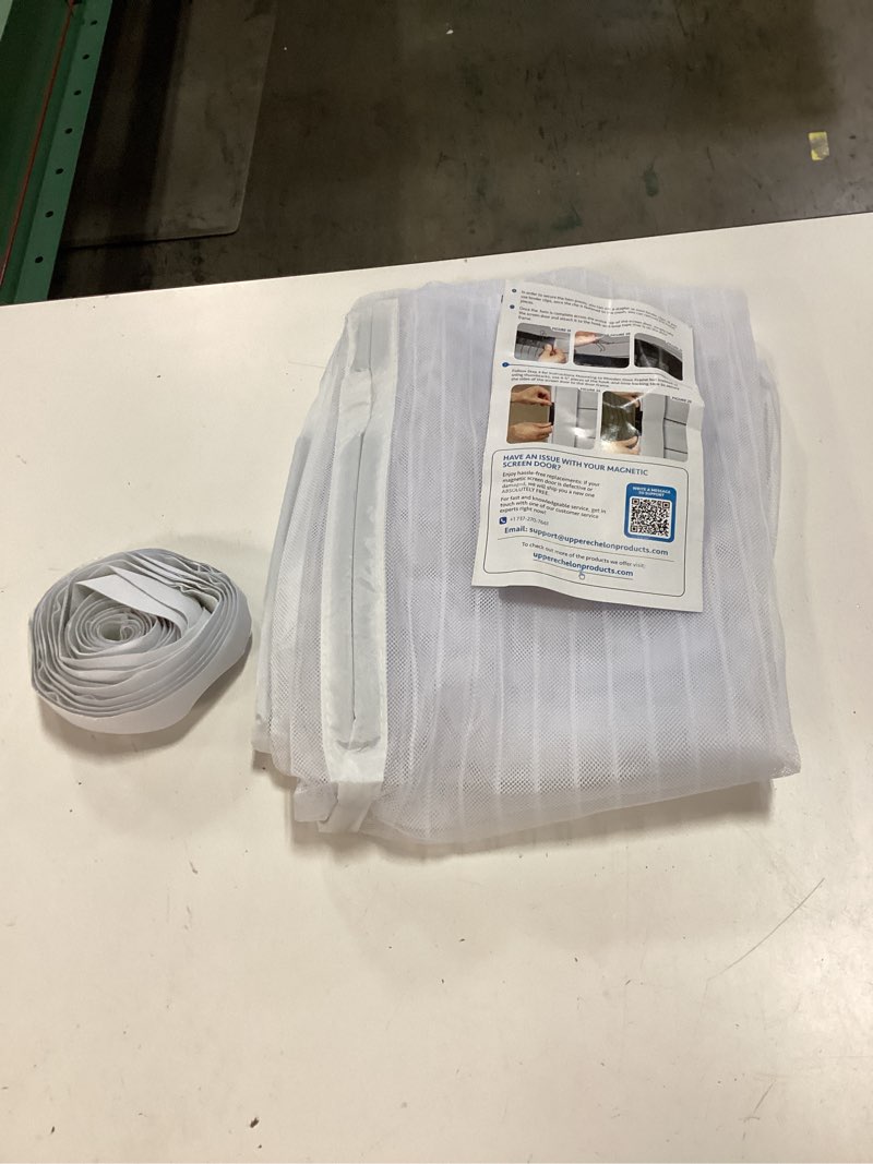 Condition photo showing Good Condition for flux phenom magnetic screen door (2 pack) - bugs out, breeze in - 9min install auto-sealing heavy duty double stitched mesh, hands free sliding & patio doors net, pet & kid friendly, 38 x 82 inch black (2 pack) 38"x82"