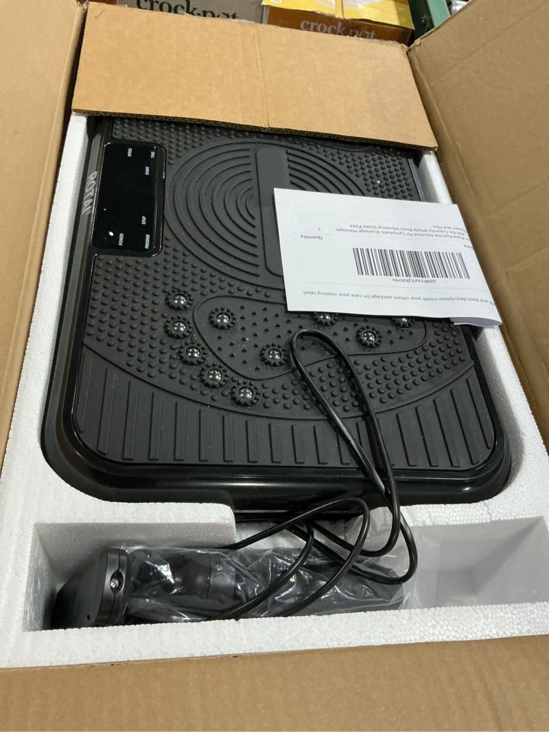 Condition photo showing Good Condition for shake plate vibration exercise machine for lymphatic drainage massager & weight loss, 400 lbs capacity whole body vibrating plate workout for women and men bright black