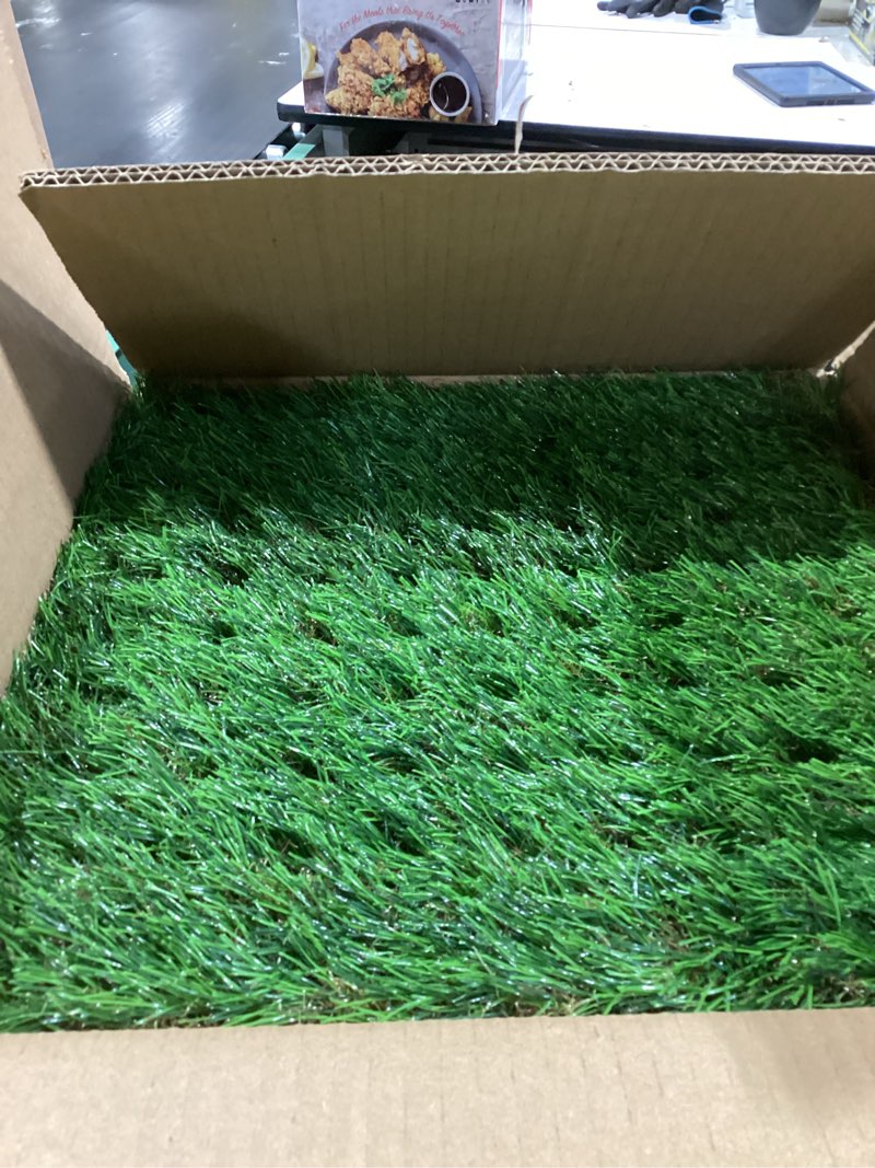 Condition photo showing Good Condition for xlx turf interlocking fake grass tiles for dogs potty - pets friendly artificial grass for dog kennel outdoor patio balcony & home decor - 12"x12" 12 pack 12 plastic