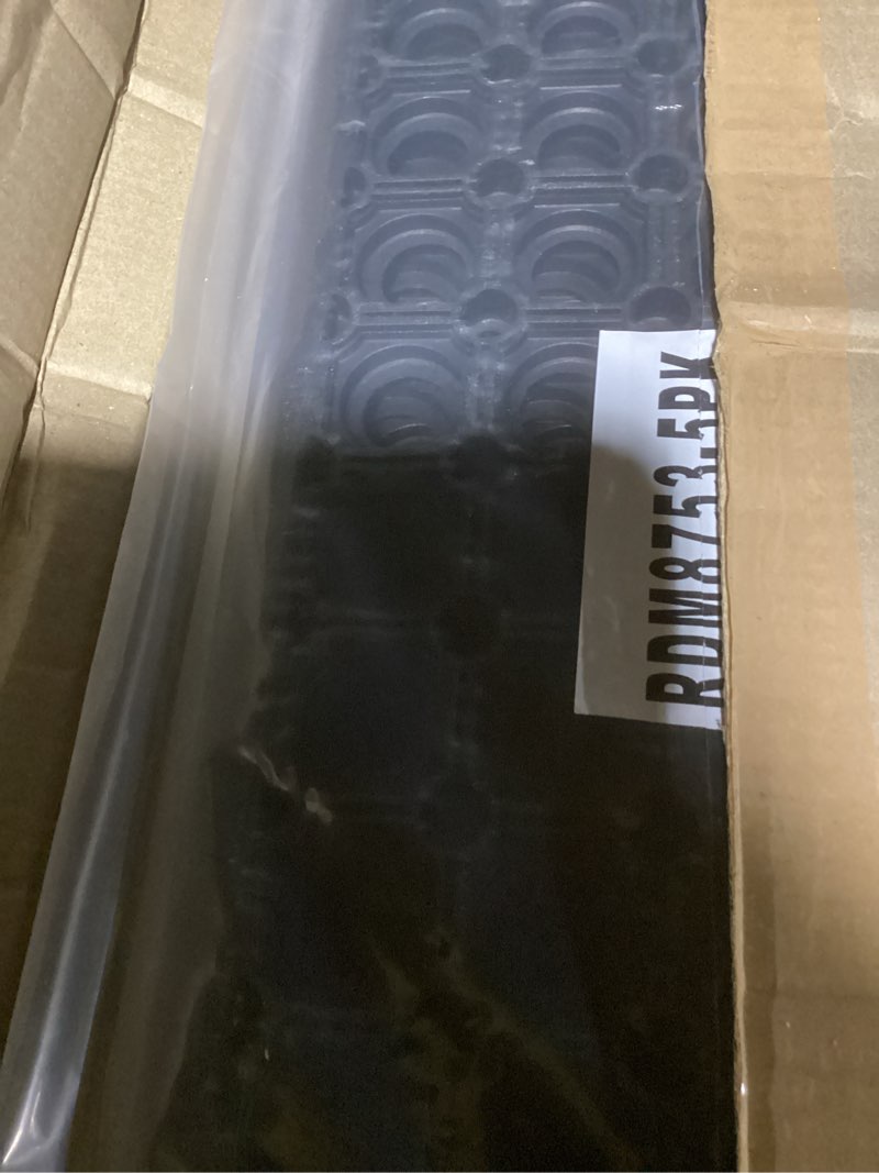 Condition photo showing New/Like New for Ottomanson Outdoor Rubber Stair Treads – Circles Heavy-Duty Non Slip Stair Mats – Strong Grip for Concrete, Brick & Textured Steps – Extra Securing on Wooden & RV Steps, Pack of 5 Black Circles Stair Treads - 5 Pack