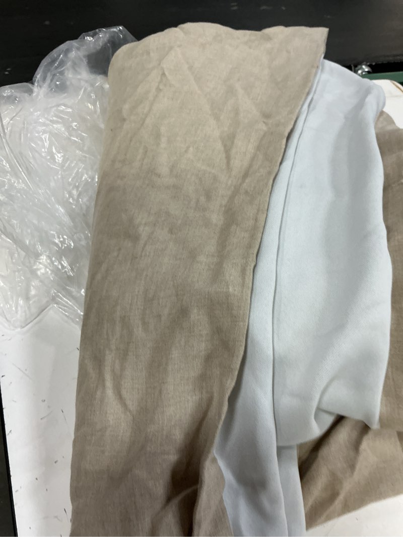 Condition photo showing Good Condition for european linen room darkening curtain - single panel, 96x96, dark flax