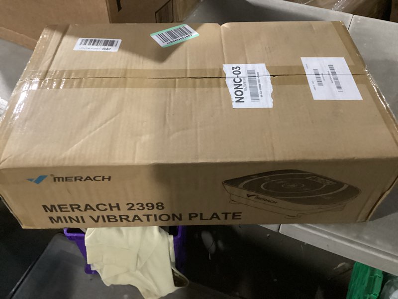 Condition photo showing New/Like New for merach vibration plate exercise machine, curved vibration plate for lymphatic drainage weight loss, vibrating plate with real-time calorie tracking on led display, workout equipment for home women men black