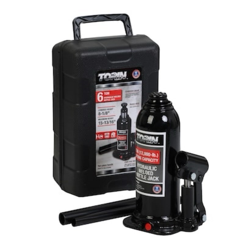 torin black 6-ton steel hydraulic bottle jack