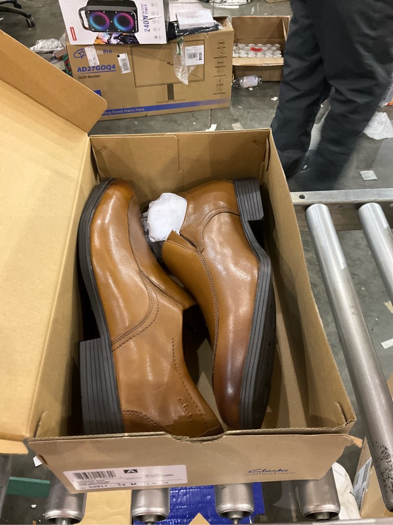 clarks men's whiddon plain loafer, dark tan leather, 14