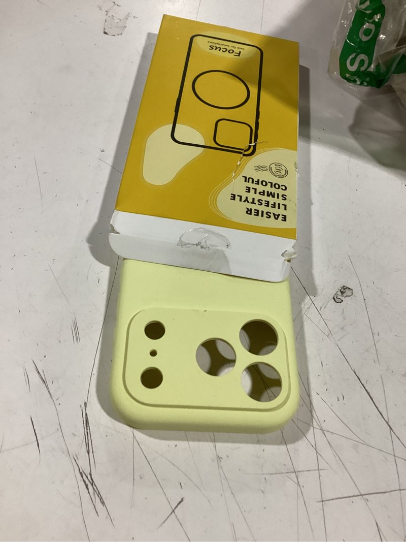 Condition photo showing Good Condition for ktele magnetic for iphone 17 pro case [compatible with magsafe] [premium silicone satin-smooth touch] slim shockproof anti-scratch microfiber lining case, 6.3 inch, creamy yellow creamy yellow iphone 17 pro 6.3inch