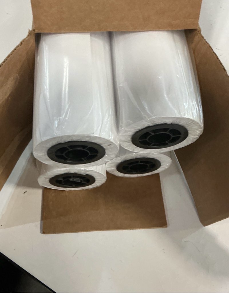 Condition photo showing New/Like New for 4 rolls 36" x 150' (36 inch x 150 foot) 20lb bond paper 2" core