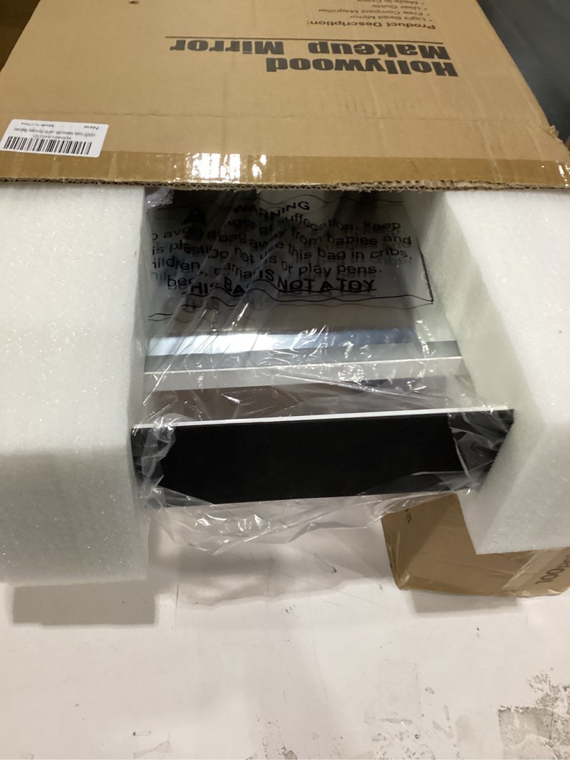 Condition photo showing New/Like New for VANITII Vanity Makeup Mirror 12”x16” Hollywood Mirror with Lights and Smart Speaker Desk Mirror 3 Lighting Modes Touch Control for Dormitory Bedroom