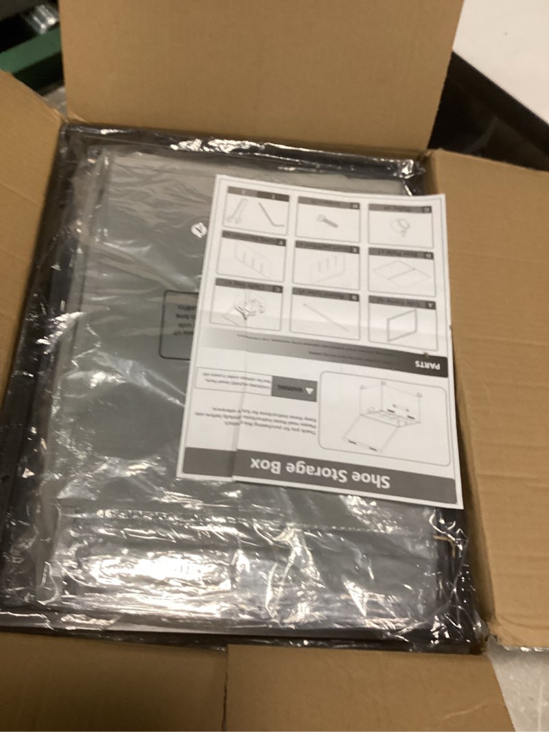 Condition photo showing Good Condition for HOUSE AGAIN 2 Pack Shoe Organizer for Closet, Shoe Storage Boxes with 360° Wheels, Sturdy Metal Frame Fits up to 16 Pairs, Boots&Shoes Cubby Storage Containers with Adjustable Dividers and Clear Cover