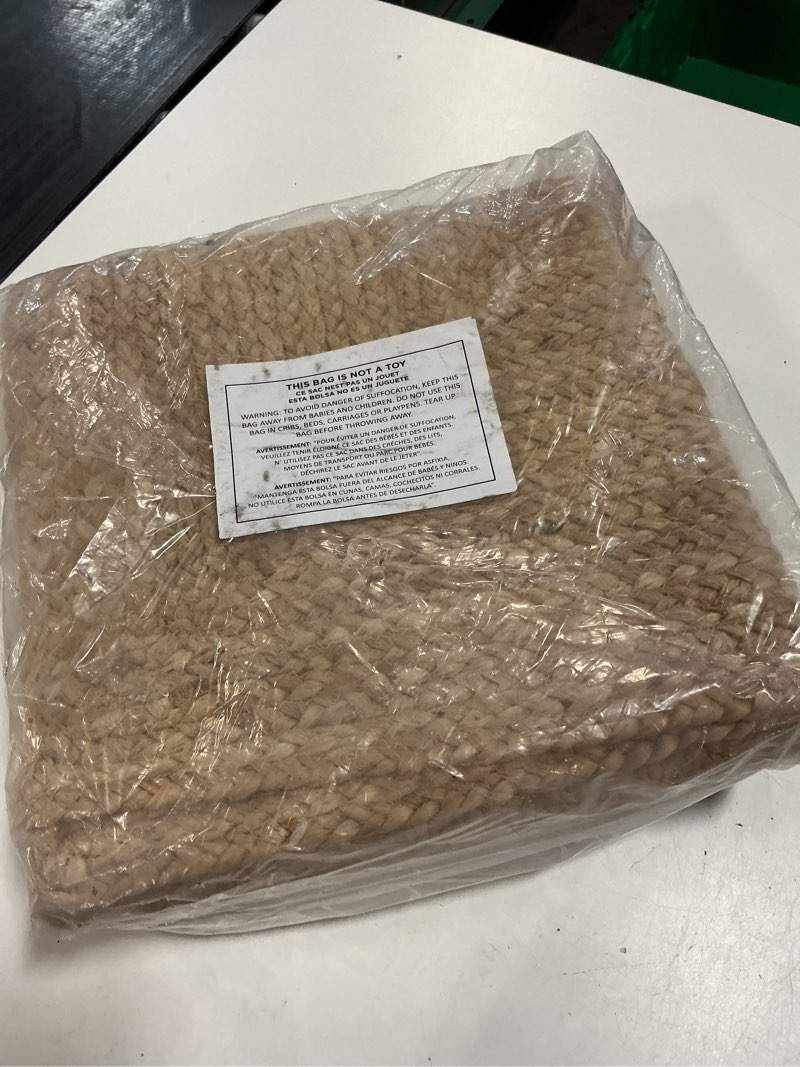 Condition photo showing Good Condition for jute rug 2'x3' area rug - pack of 2, hand woven jute braided boho rug for living room outdoor bedroom kitchen entryway farmhouse hallway, rustic vintage natural reversible floor rugs: natural jute natural jute 2'x3' (pack of 2)